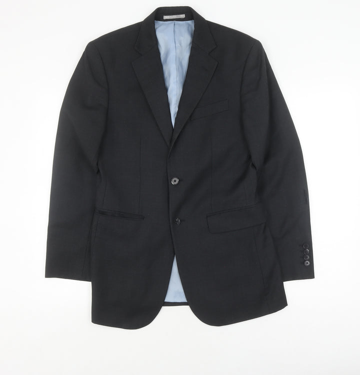 Charles Tyrwhitt Men's Black Wool Blazer 36 Regular Classic