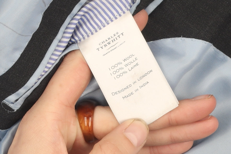 Charles Tyrwhitt Men's Black Wool Blazer 36 Regular Classic