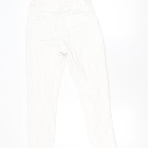Topshop Women's White Distressed Mom Jeans Size 8