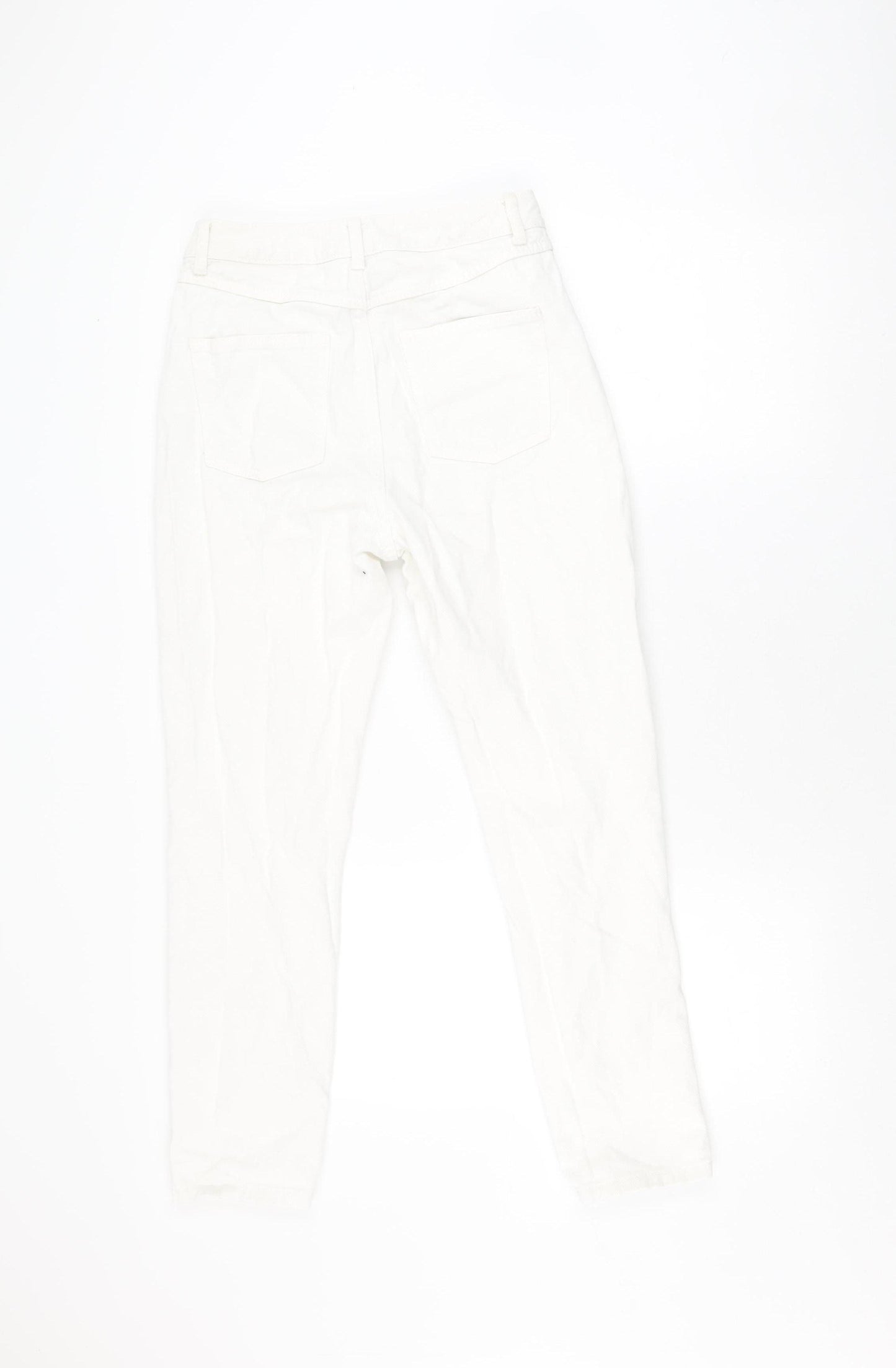 Topshop Women's White Distressed Mom Jeans Size 8
