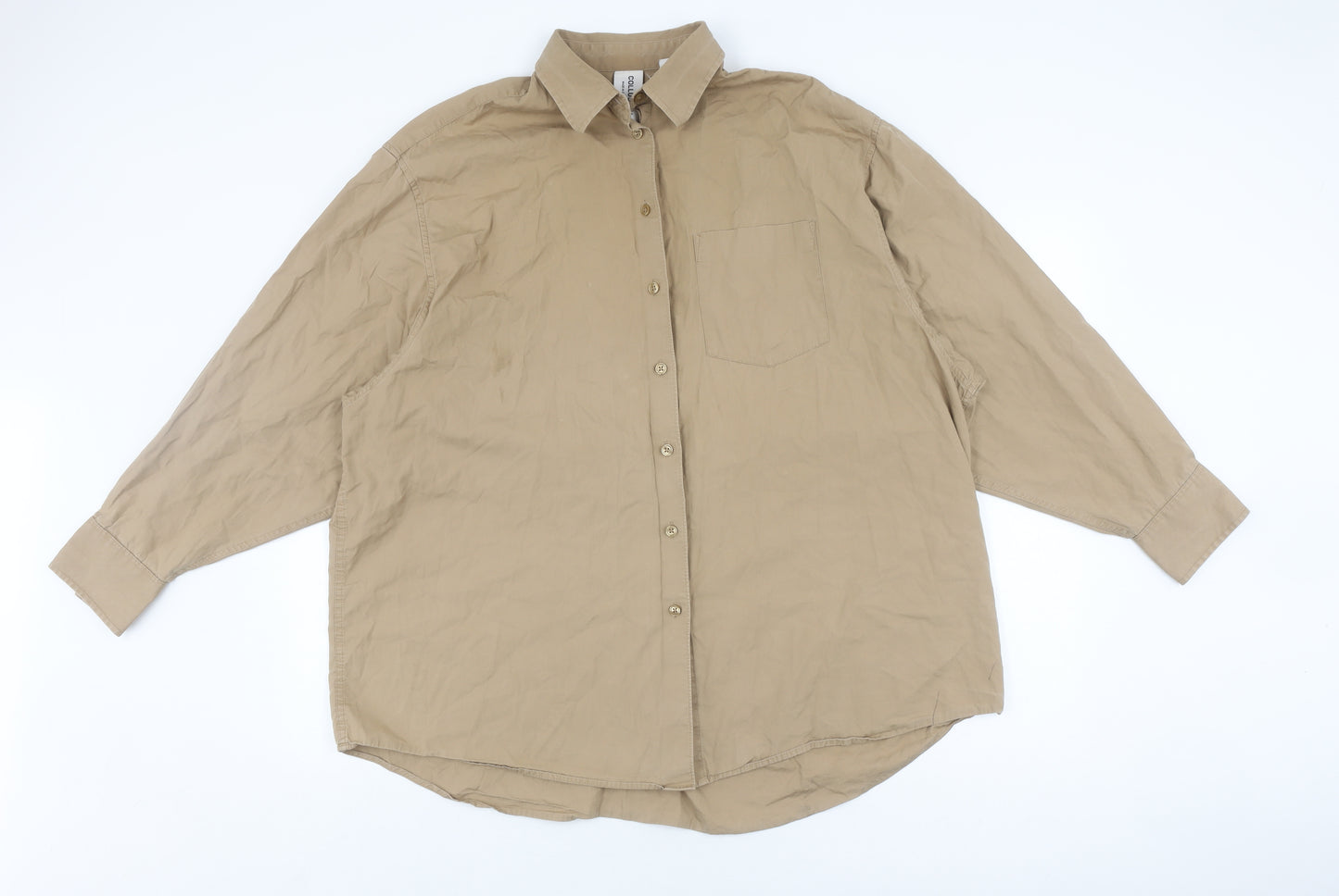 Collusion Beige Button-Up Women's Shirt Size 12