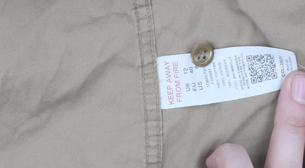 Collusion Beige Button-Up Women's Shirt Size 12