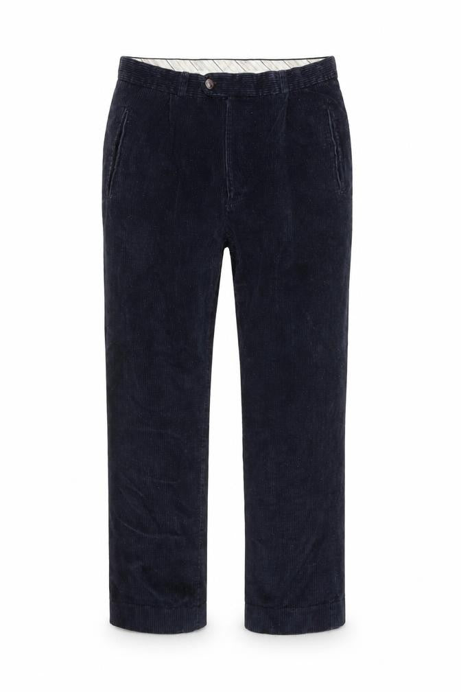 Front view of Wolsey Men's Blue Corduroy Trousers, size L