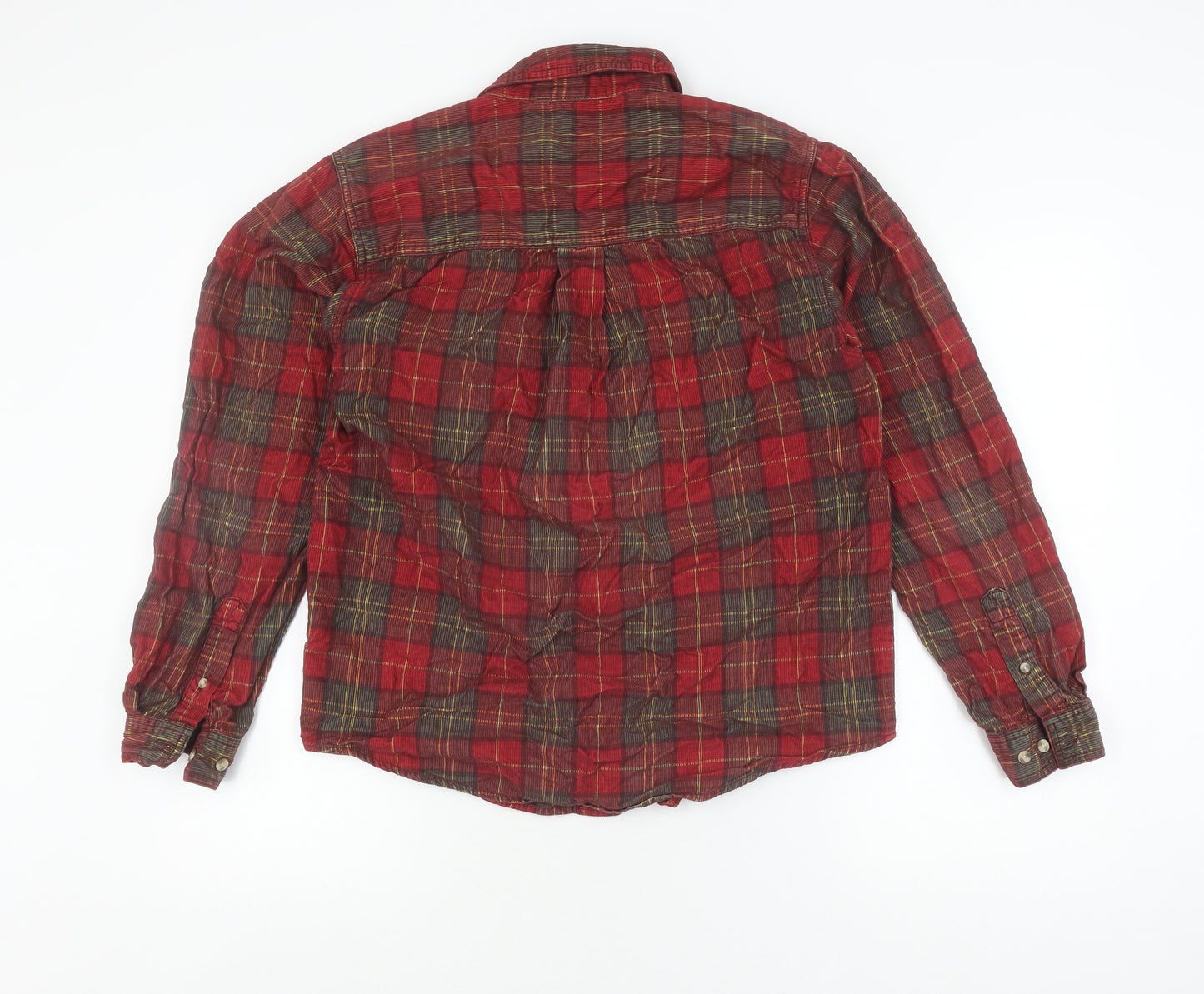 Cotton Traders Men's Red Plaid Button-Up Shirt S