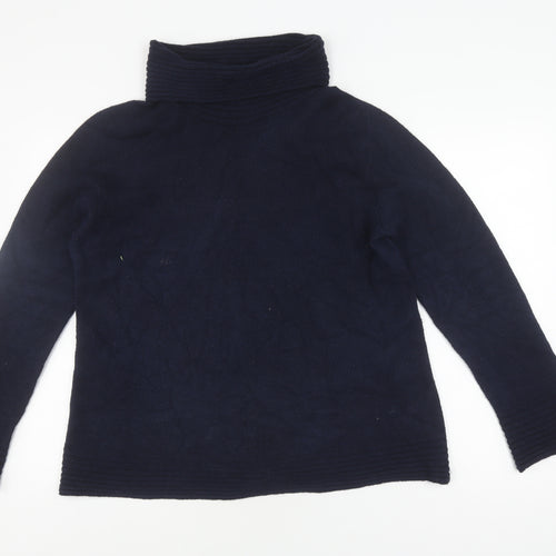 James Lakeland Women's Blue Roll Neck Pullover Jumper - Size 20