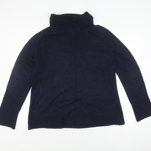 James Lakeland Women's Blue Roll Neck Pullover Jumper - Size 20