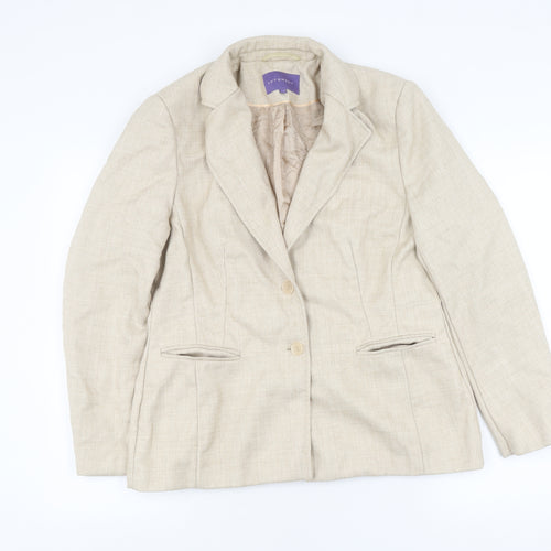 Autonomy Women's Beige Blazer, Size 14, Business Suit Jacket