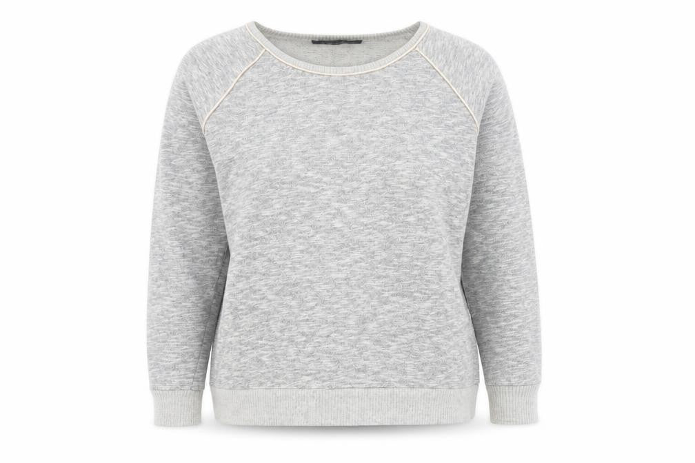 Front view of French Connection Women's Grey Pullover Sweatshirt, size L