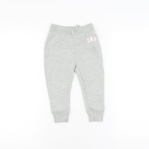 GAP Girls Grey Jogger Trousers 2 Years, Elastic Waist