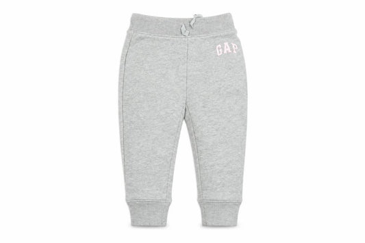 Front view of Gap girls’ grey jogger trousers 2 years, elastic waist