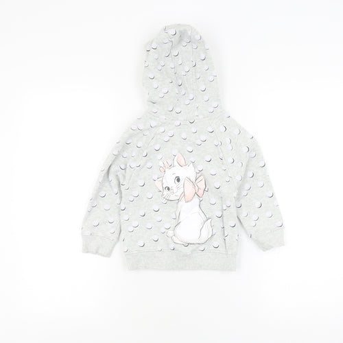 Next Girls Grey Animal Print Full Zip Hoodie 3-4 Years