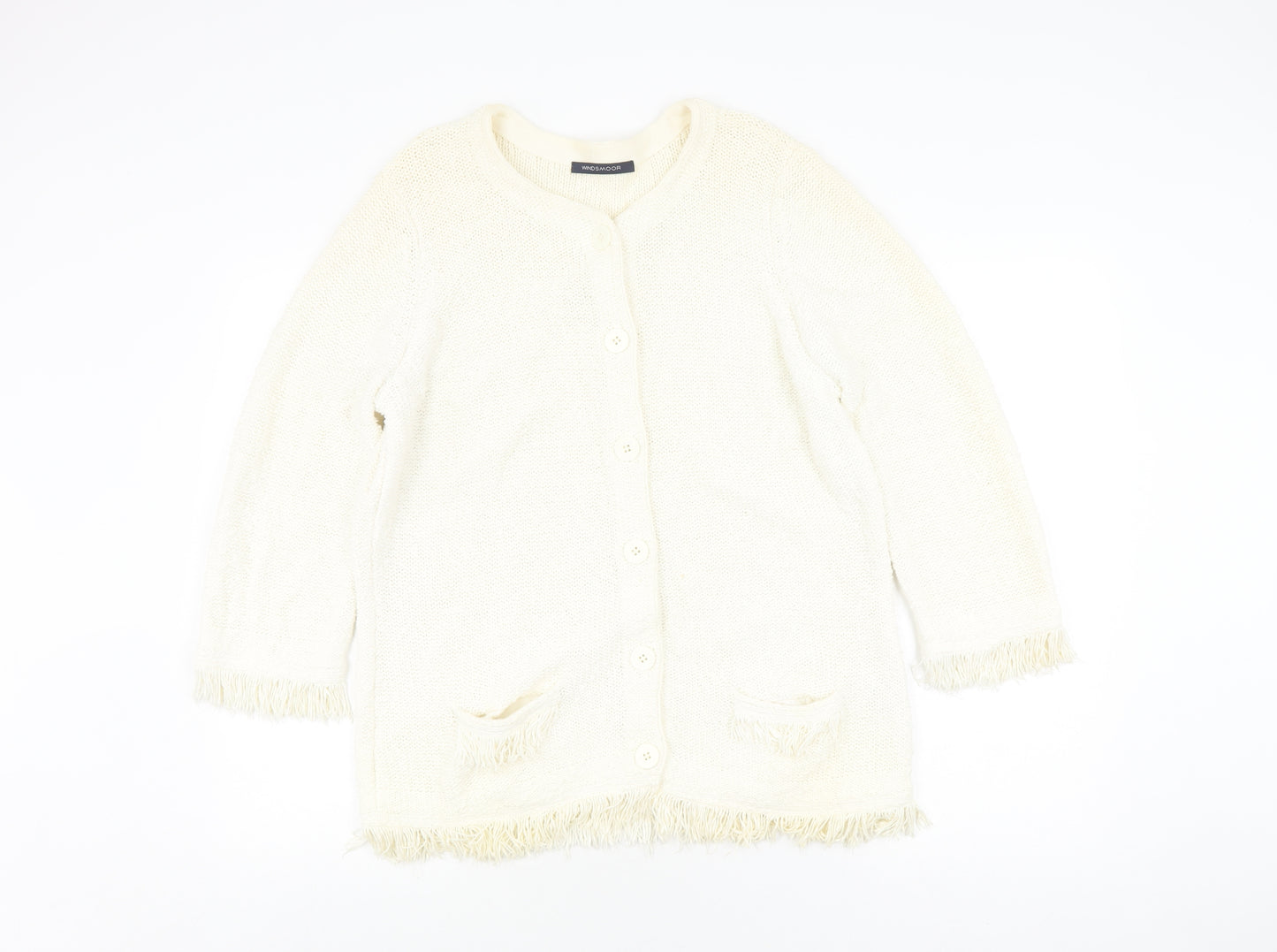 Windsmoor Women's Ivory Cardigan L Cotton Knit