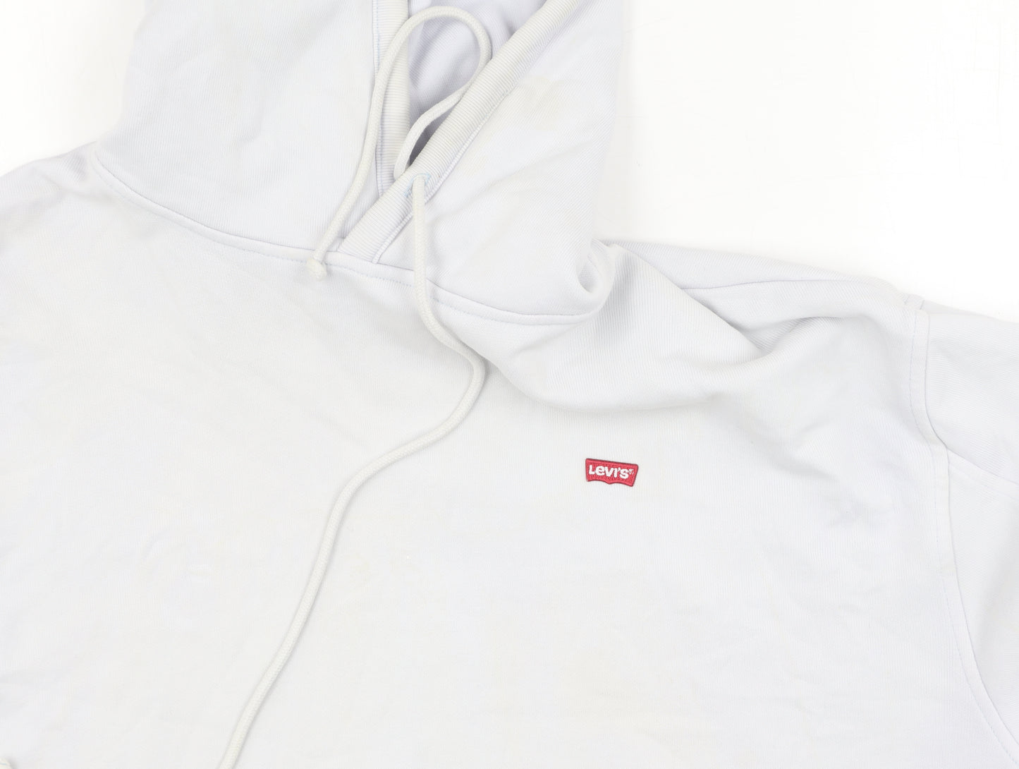 Levi's Men's White Pullover Hoodie M, Logo Accents