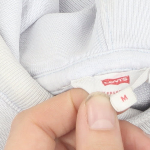 Levi's Men's White Pullover Hoodie M, Logo Accents