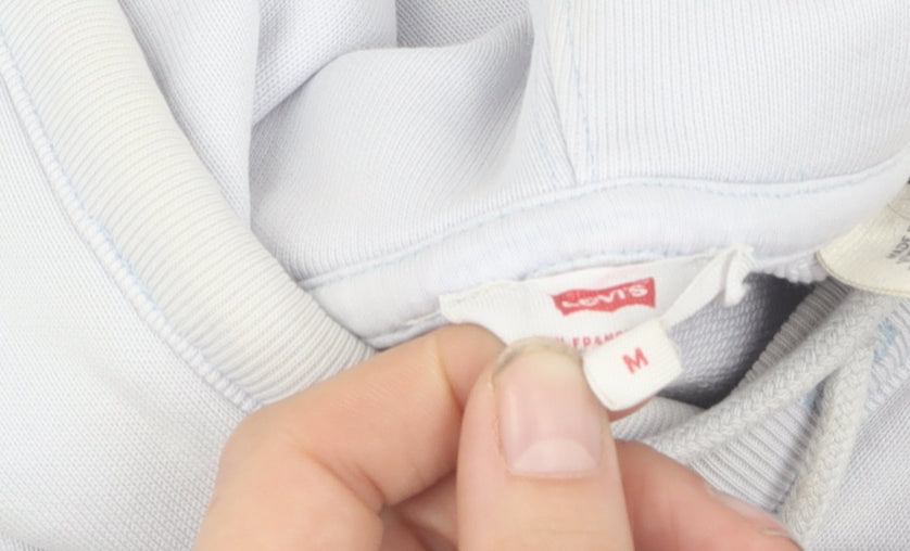 Levi's Men's White Pullover Hoodie M, Logo Accents