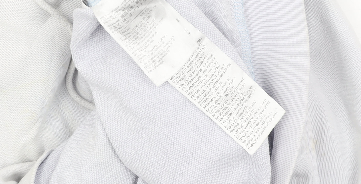 Levi's Men's White Pullover Hoodie M, Logo Accents