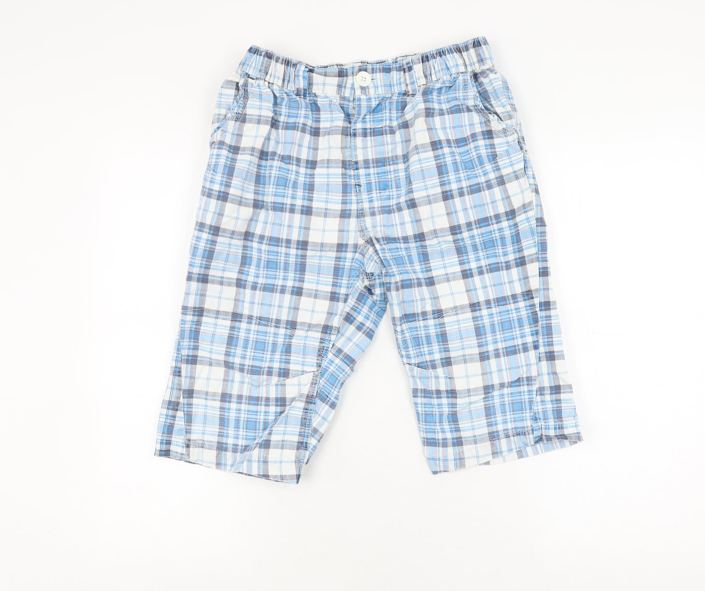 Next Boys Blue Plaid Chino Shorts - 15Y, Summer Essential