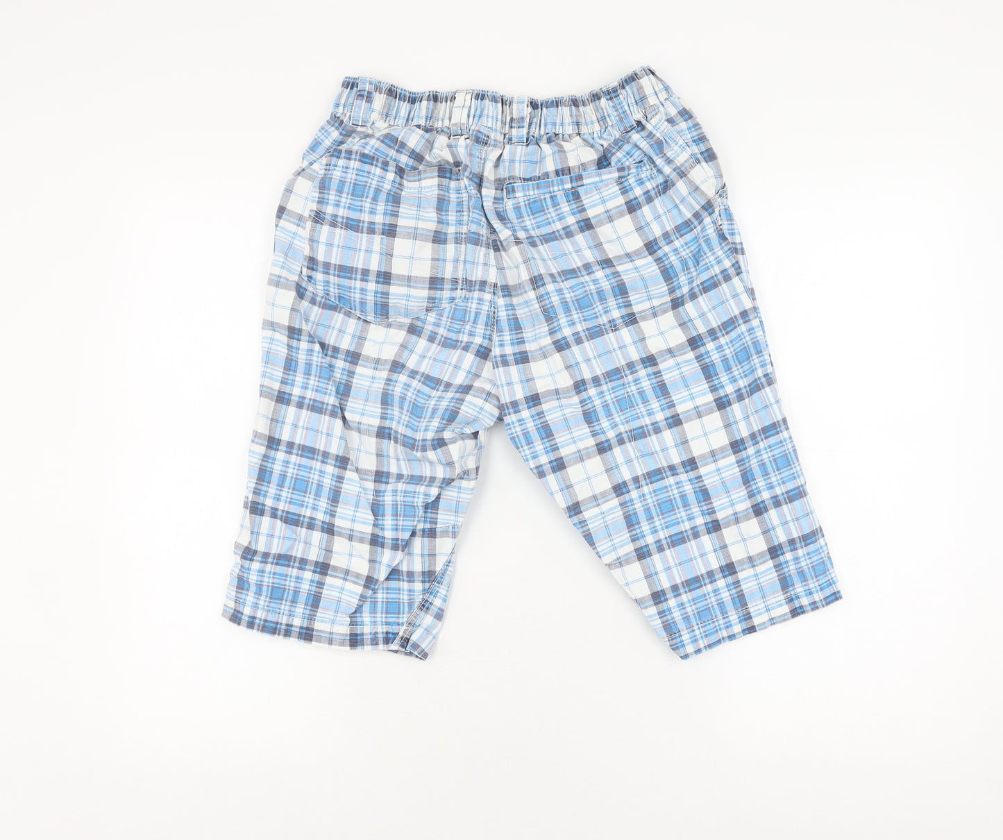 Next Boys Blue Plaid Chino Shorts - 15Y, Summer Essential