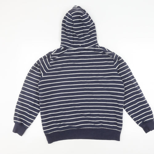 Crew Clothing Women's Blue Striped Pullover Hoodie, Size 10