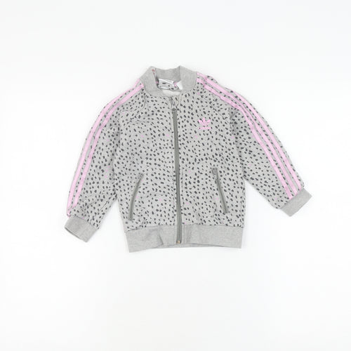 Adidas Girls Grey Bomber Jacket 2-3 Years Casual