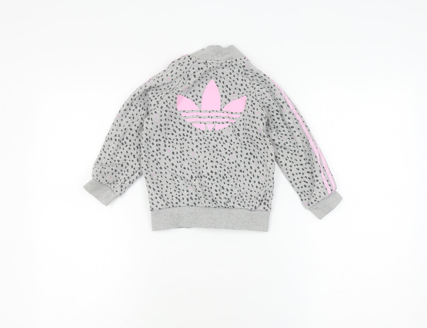 Adidas Girls Grey Bomber Jacket 2-3 Years Casual
