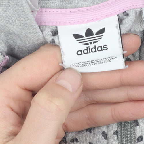 Adidas Girls Grey Bomber Jacket 2-3 Years Casual