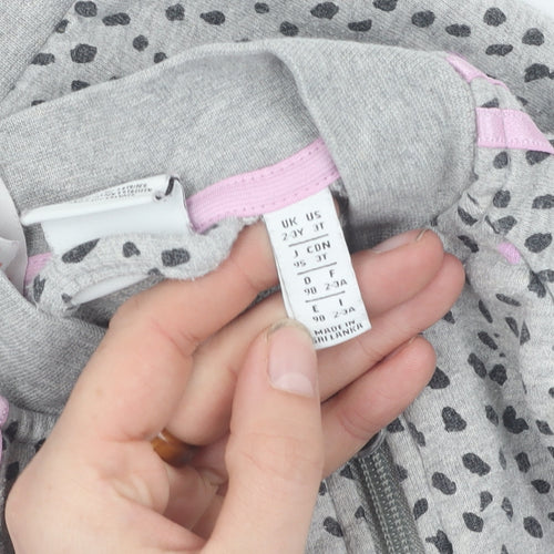 Adidas Girls Grey Bomber Jacket 2-3 Years Casual