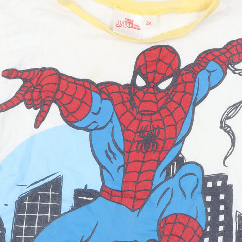 Marvel Spider-Man Boys White T-Shirt, 3 Years, Short Sleeve