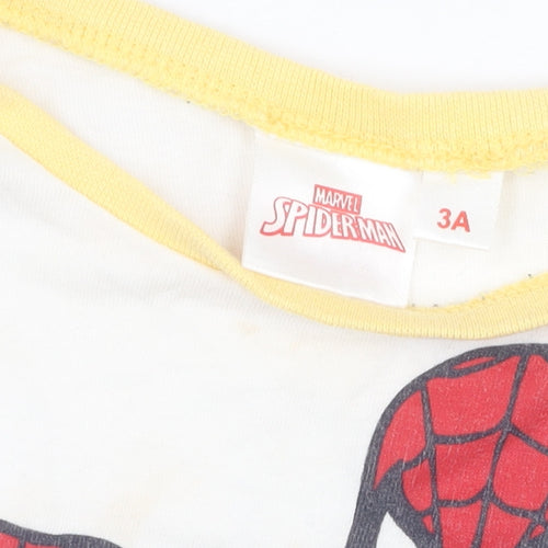 Marvel Spider-Man Boys White T-Shirt, 3 Years, Short Sleeve