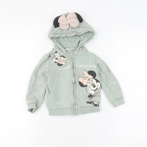 Disney Unisex Baby Green Minnie Mouse Full Zip Jumper 12-18M