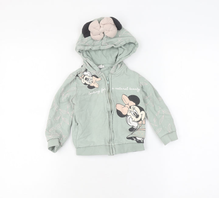 Disney Unisex Baby Green Minnie Mouse Full Zip Jumper 12-18M