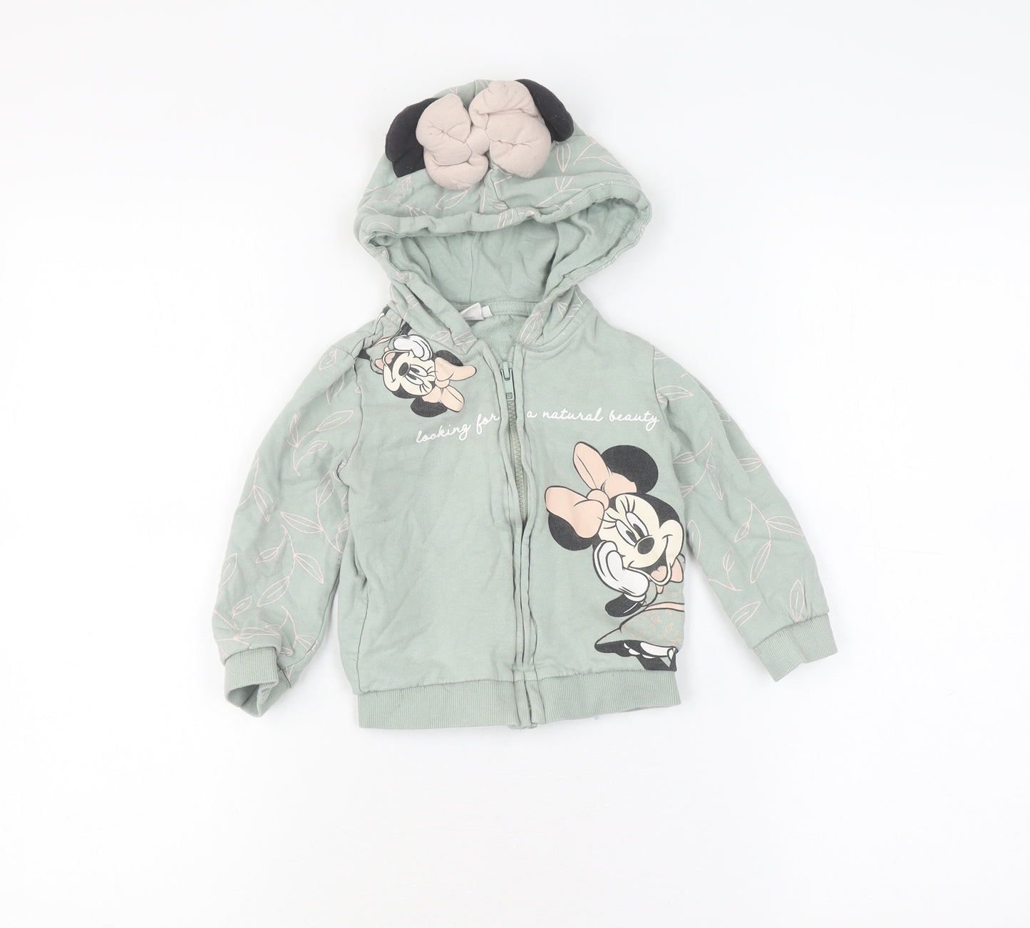 Disney Unisex Baby Green Minnie Mouse Full Zip Jumper 12-18M