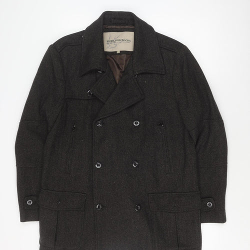 Rocha John Rocha Men's Black Wool Pea Coat L