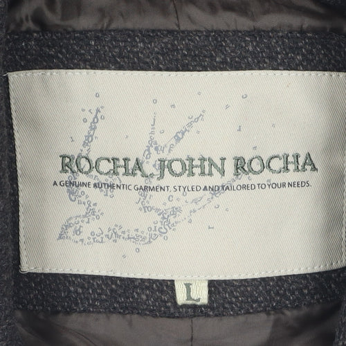 Rocha John Rocha Men's Black Wool Pea Coat L