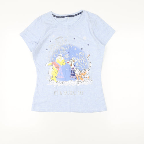 Disney at George Blue Girls T-Shirt 8-10 Winnie the Pooh Glitter