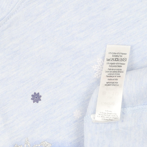 Disney at George Blue Girls T-Shirt 8-10 Winnie the Pooh Glitter