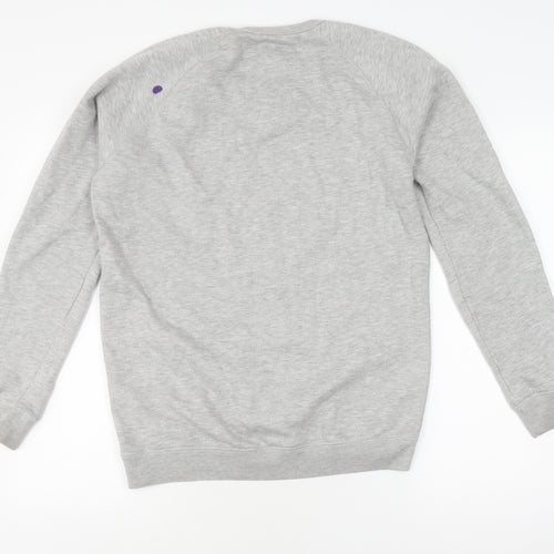 Superdry Grey Unisex Logo Pullover Sweatshirt L
