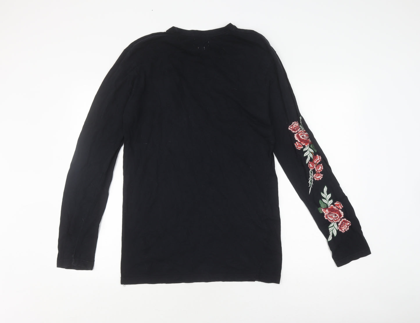 Hoxton Denim Men's Black Embroidered Long Sleeve T-Shirt M