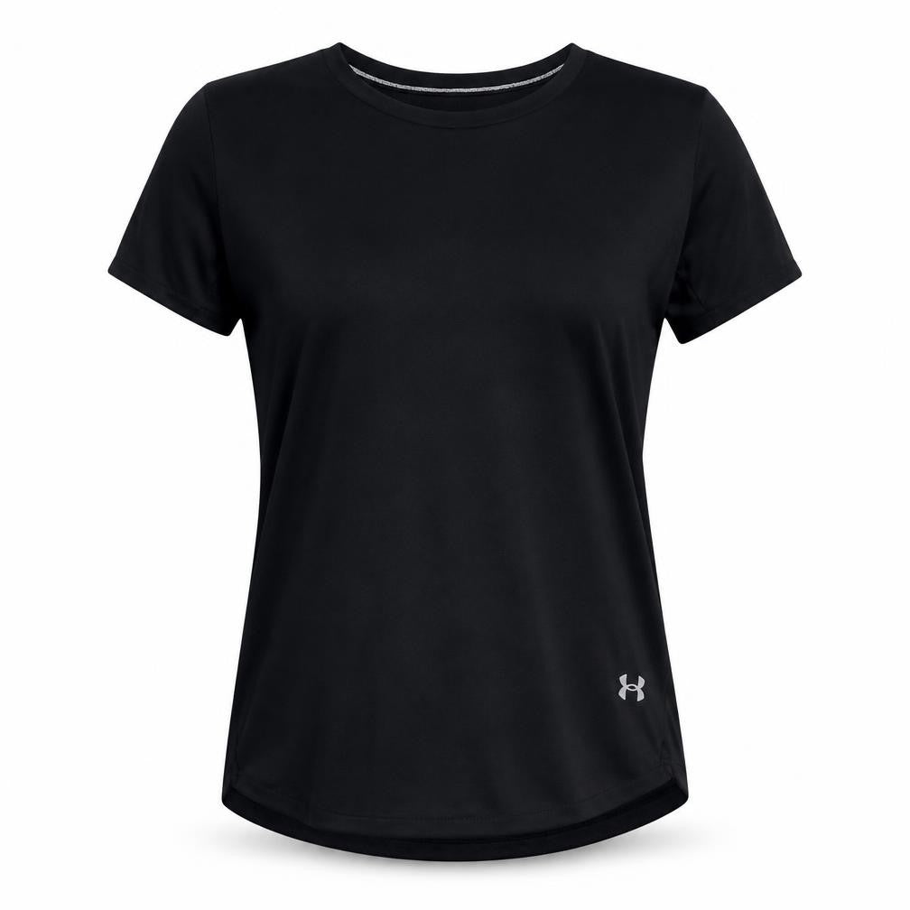 Front view of Under Armour Women's Black XS Fitted T-Shirt