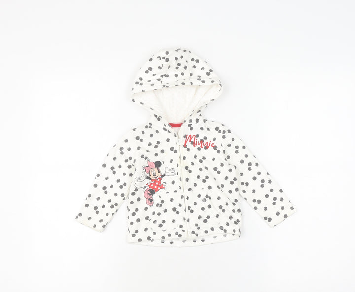 Disney Girls Hooded Jacket Minnie Mouse 9-12 Months Polka Dot