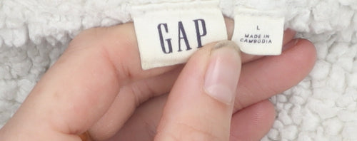 GAP Women's Grey Hooded Jacket, Size L, Casual Logo