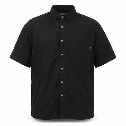 Peacebird Men's Black Graphic Print Short Sleeve Shirt L