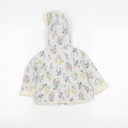 Next Unisex Floral Puffer Jacket 12-18M Multicoloured Hooded Coat