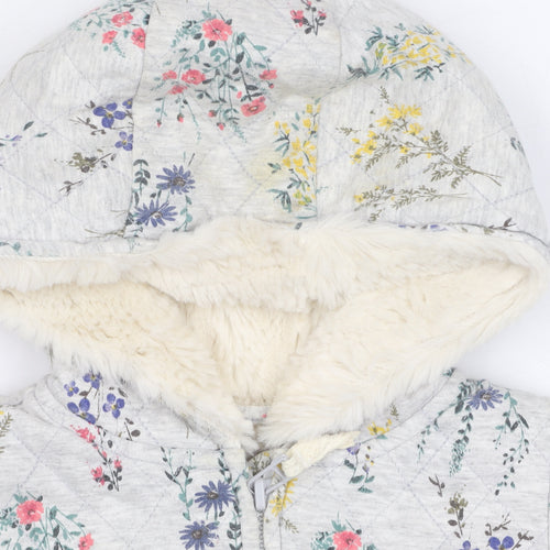 Next Unisex Floral Puffer Jacket 12-18M Multicoloured Hooded Coat