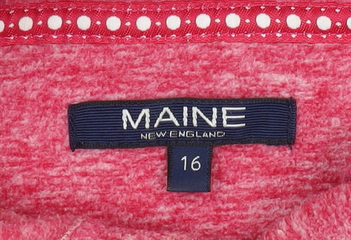 Maine New England Women's Pink Pullover Hoodie Size 16