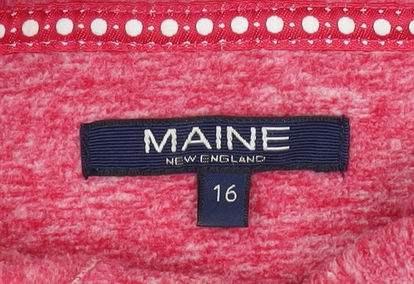 Maine New England Women's Pink Pullover Hoodie Size 16