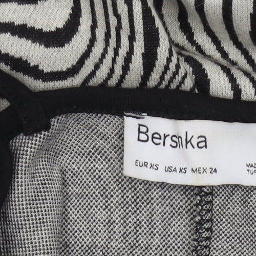Bershka Women's Black XS Slip Dress Geometric Summer