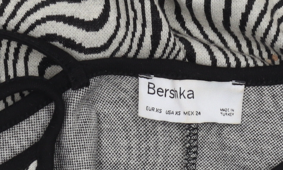 Bershka Women's Black XS Slip Dress Geometric Summer