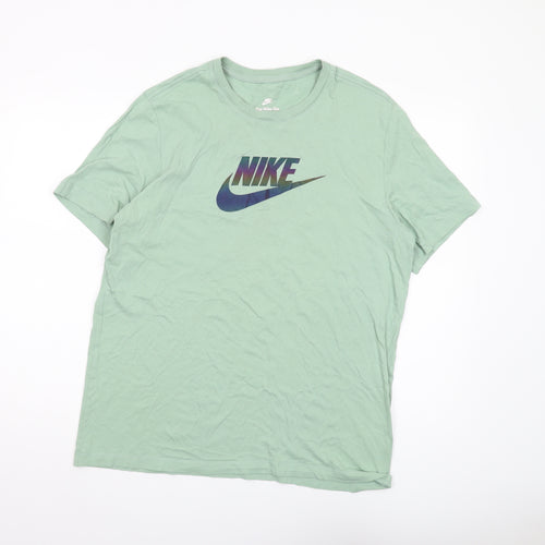 Nike Men's Green Sports T-Shirt, Size L, Logo Style