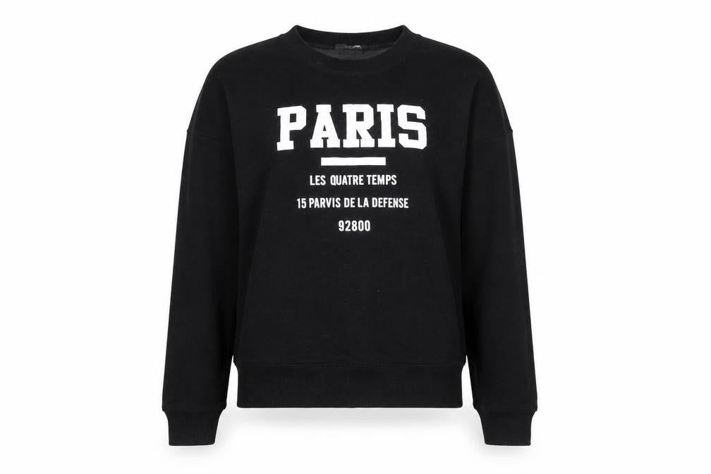 Front view of Pull&Bear Women's Black Pullover Sweatshirt S